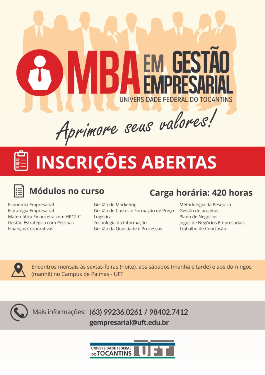You are currently viewing O MBA em Gestão Empresarial da Universidade Federal do Tocantins está com edital aberto