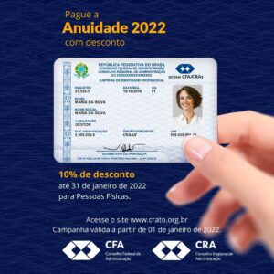 Read more about the article Profissional da Administração: pague a Anuidade 2022 com desconto de 10% em janeiro