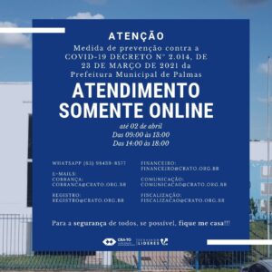 Read more about the article Medidas restritivas – Atendimento CRA-TO