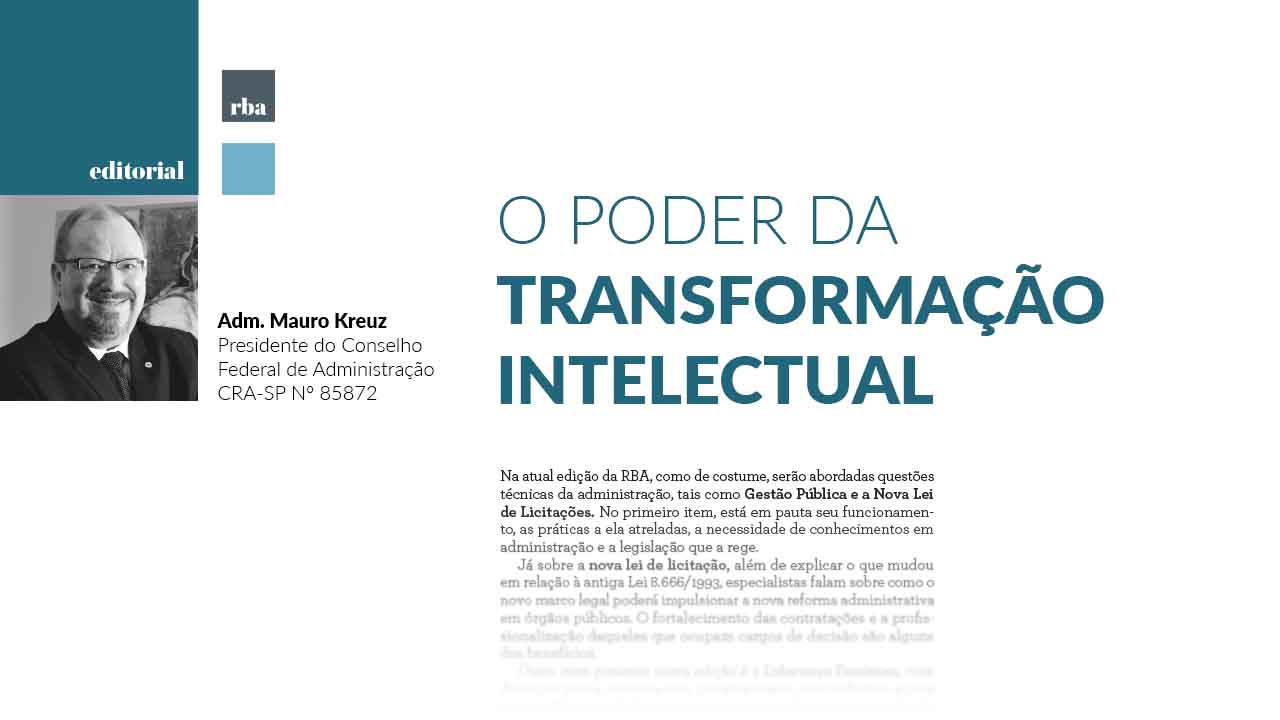 You are currently viewing Editorial Mauro Kreuz – RBA 144 | “O poder da transformação intelectual”