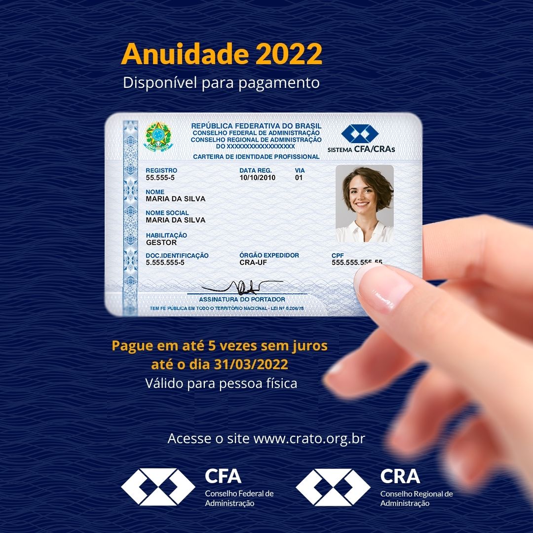 You are currently viewing Profissional da Administração: pague a Anuidade 2022 até 31/03