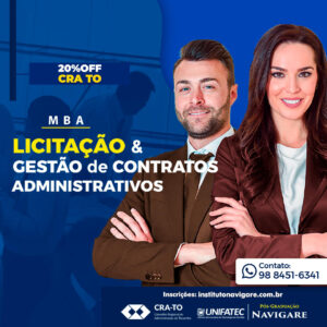 Read more about the article Instituto Navigare é novo parceiro do CRA-TO: PÓS – Licitação e Gestão de Contratos Administrativos