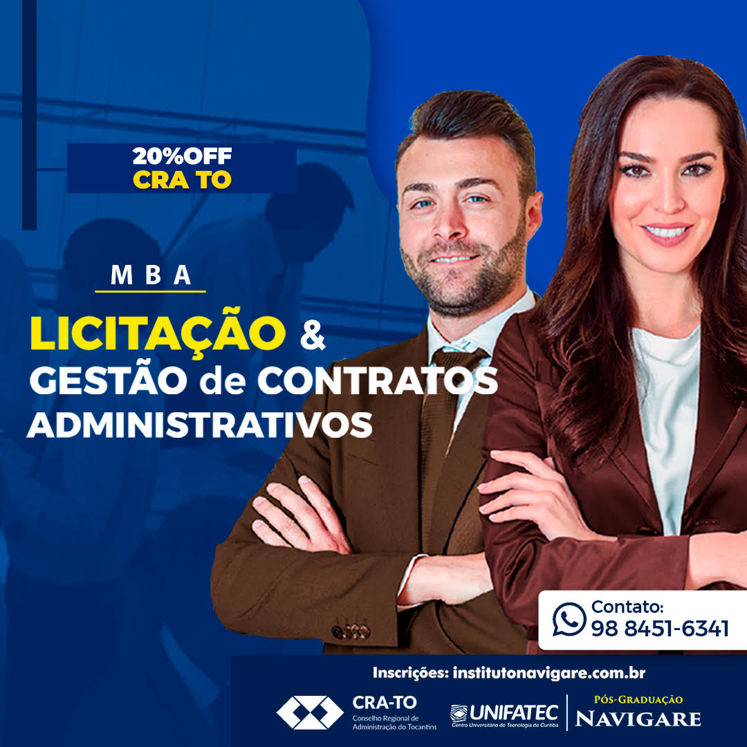You are currently viewing Instituto Navigare é novo parceiro do CRA-TO: PÓS – Licitação e Gestão de Contratos Administrativos