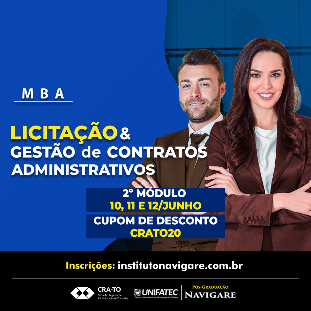 You are currently viewing Aproveite o desconto – Convênio Instituto Navigare: MBA – Licitação e Gestão de Contratos Administrativos