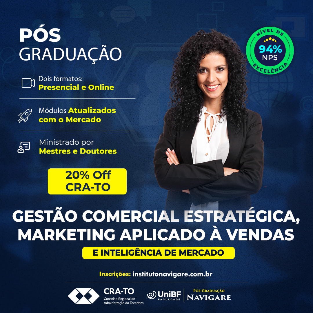 You are currently viewing Aproveite o desconto – Convênio Instituto Navigare:  PÓS em Gestão Comercial, Estratégica, Marketing Aplicado a Vendas e Inteligência de Mercado